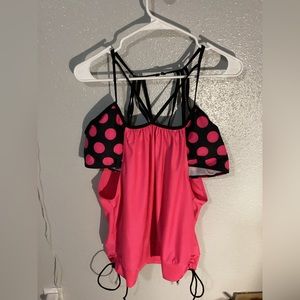 Polka dot swim top